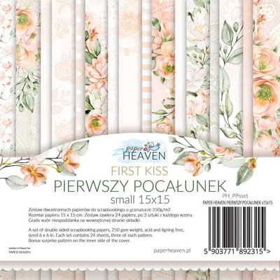 Sada oboustranně potištěných papírů PAPER HEAVEN 6x6" - First Kiss - sada 24 listů