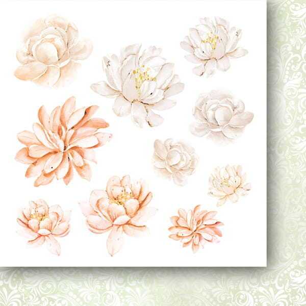 Sada oboustranně potištěných papírů PAPER HEAVEN 6x6" - First Kiss_Flowers - sada 24 listů