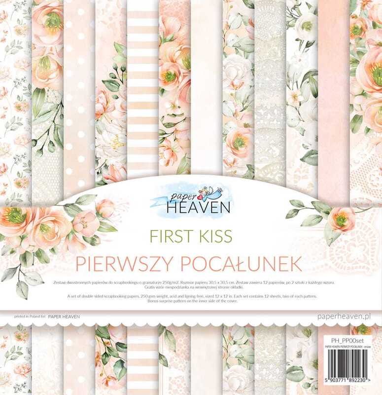 Sada oboustranně potištěných papírů PAPER HEAVEN 12x12" - First Kiss