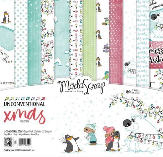 Sada papírů MODA SCRAP 12x12" - Unconventional Xmas - sada 12 listů