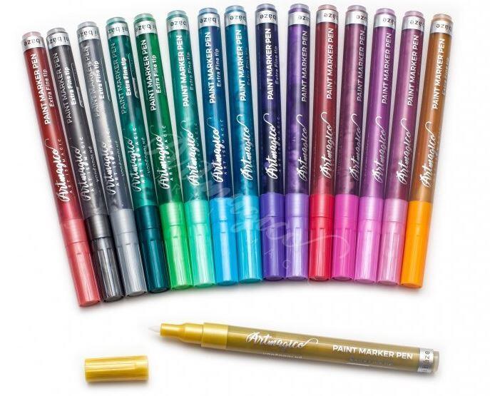 Akrylové metalické popisovače Artmagico - sada 16 ks