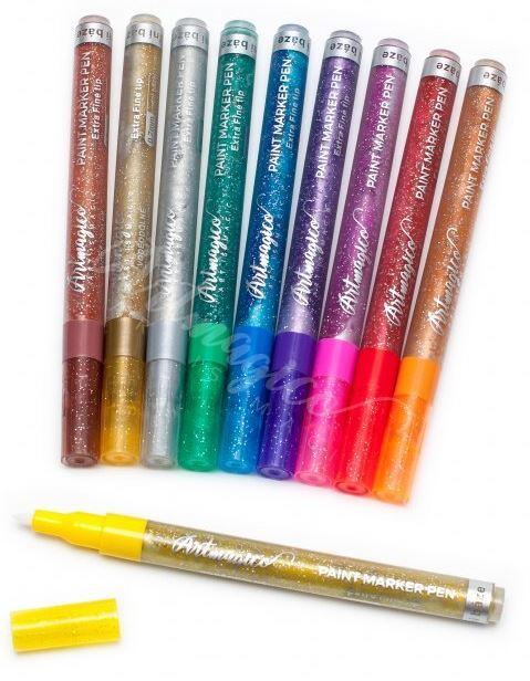 Akrylové třpytivé popisovače Artmagico - sada 10 ks