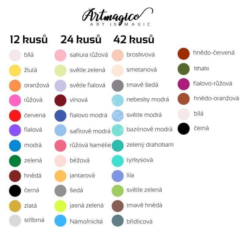 Akrylové popisovače s extra jemným hrotem Artmagico - sada 42 ks