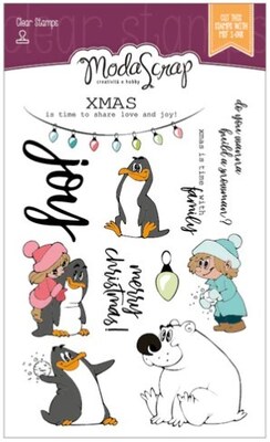 Silikonová razítka MODA SCRAP - Tučňáci - sada 12 ks