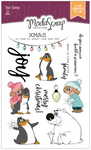 Silikonová razítka MODA SCRAP - Tučňáci - sada 12 ks