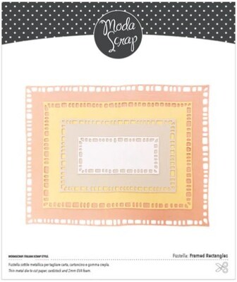 Vyřezávací šablony MODA SCRAP - obdélník s děrovaným lemem - sada 4 ks