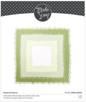 Vyřezávací šablony MODA SCRAP - čtverec s děrovaným lemem - sada 4 ks