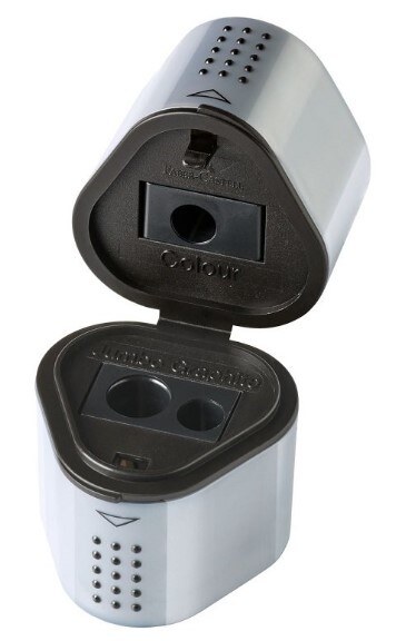 Ořezávátko FABER-CASTELL stříbrné - 3 otvory