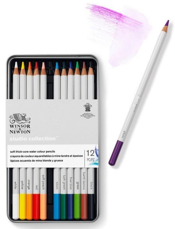 WINSOR & NEWTON akvarelové pastelky 12ks