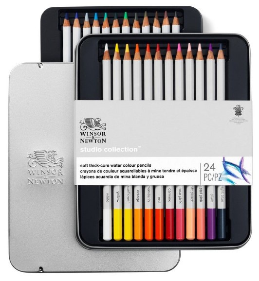 WINSOR & NEWTON akvarelové pastelky 24ks
