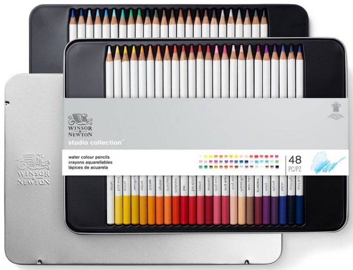 WINSOR & NEWTON akvarelové pastelky 48ks