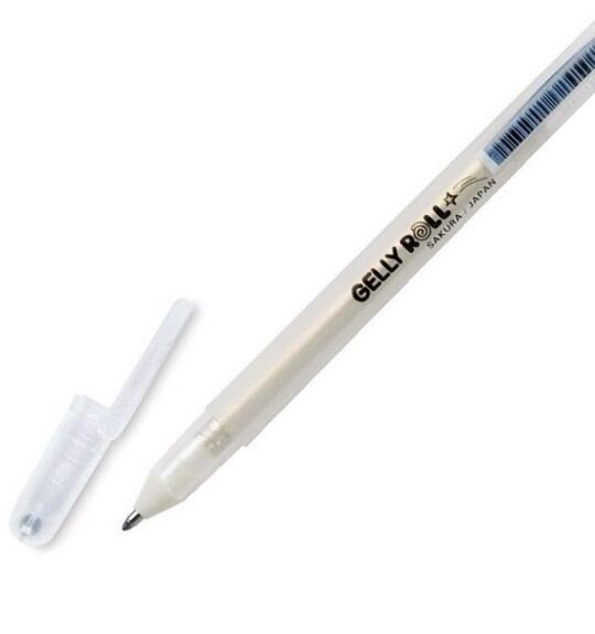 Gelový popisovač SAKURA stříbrné třpytky - 1 ks