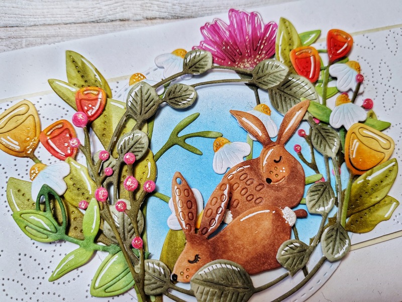 Přání ruční výroba - Zajíci Velikonoce