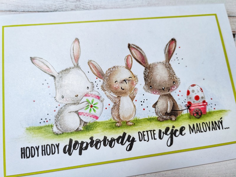 Přání ruční výroba - Zajíci - Hody hody doprovody