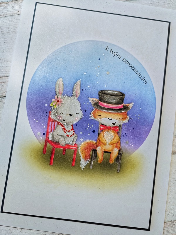 Přání ruční výroba - Zaječice a Lišák - narozeniny - 1 ks