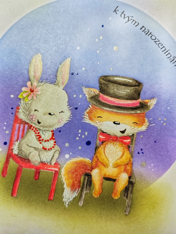 Přání ruční výroba - Zaječice a Lišák - narozeniny - 1 ks