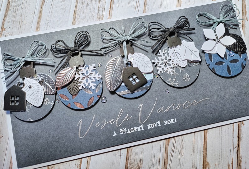 Přání ruční výroba - Vánoční ozdoby - černé