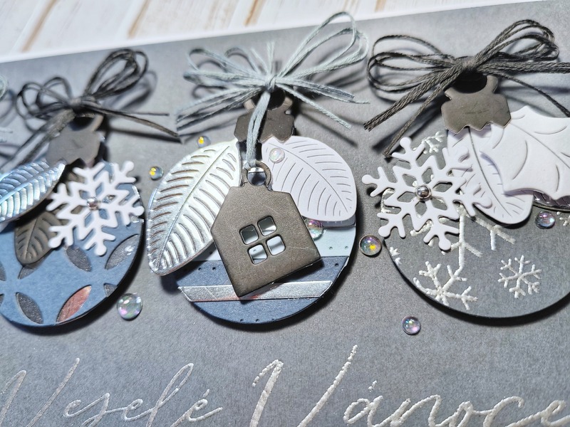 Přání ruční výroba - Vánoční ozdoby - černé