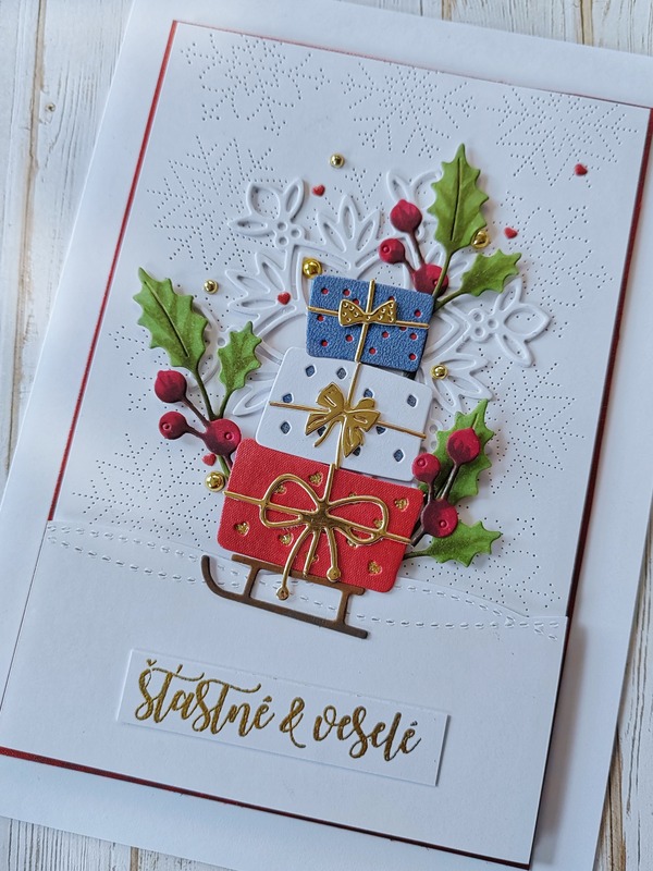 Přání ruční výroba - Dárky na saních