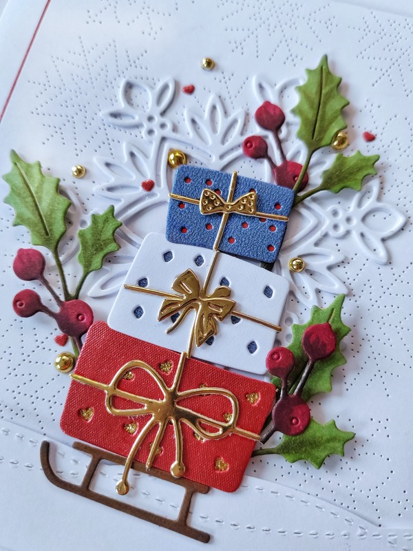 Přání ruční výroba - Dárky na saních