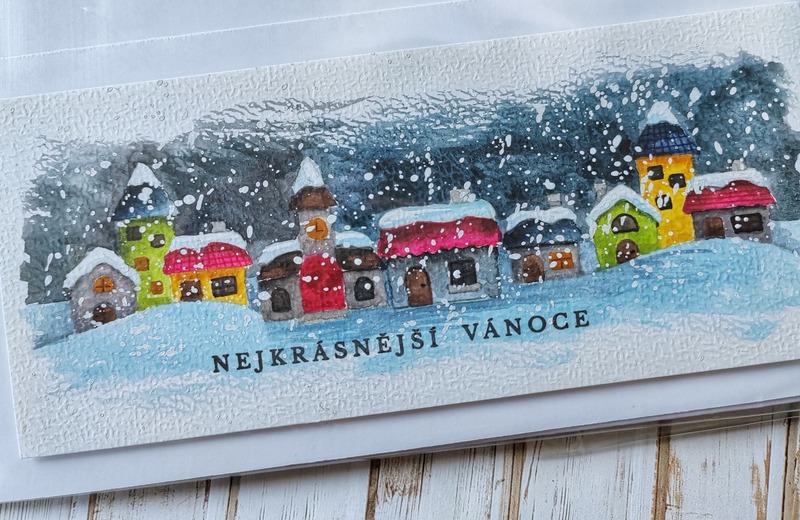 Přání ruční výroba - Městečko - Nejkrásnější Vánoce