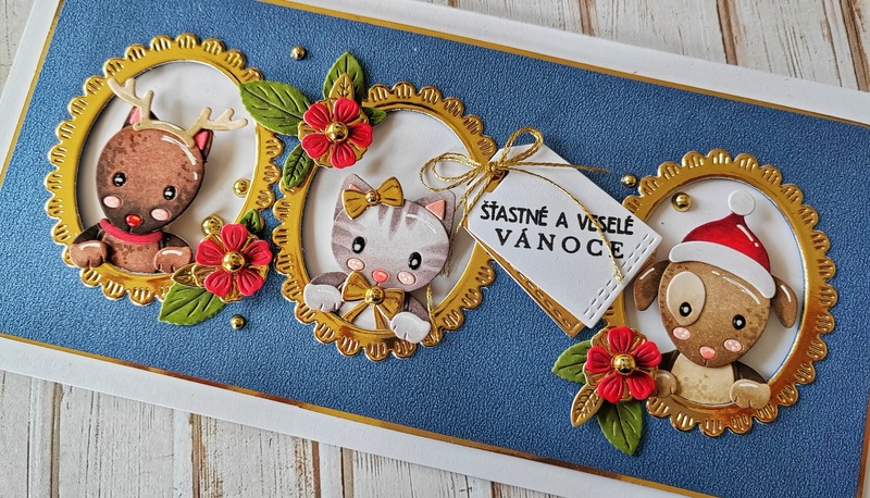 Přání ruční výroba - Zvířátka v okénkách