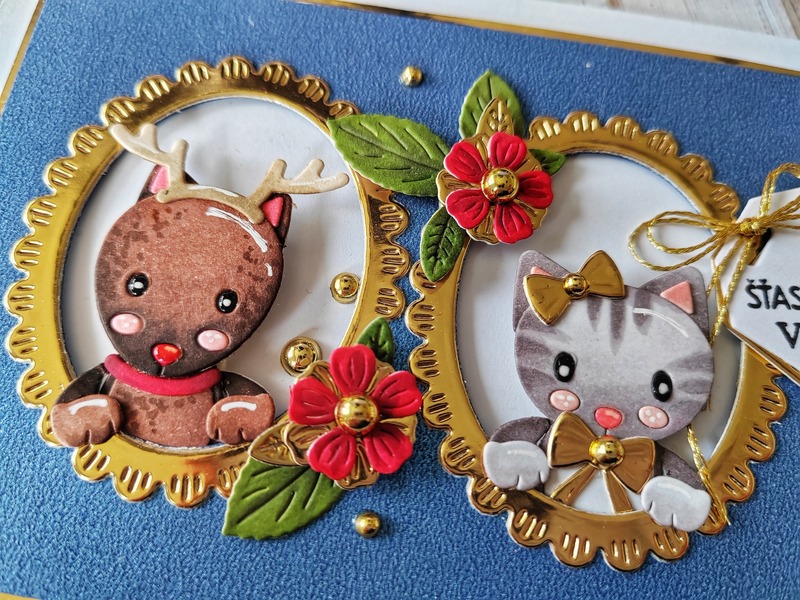 Přání ruční výroba - Zvířátka v okénkách