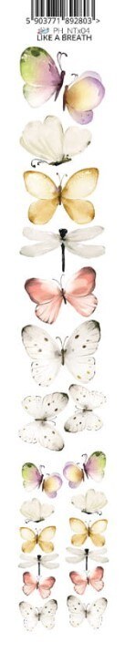 Oboustranně potištěný pás s motýli PAPER HEAVEN  - Like a Breath - 1 ks