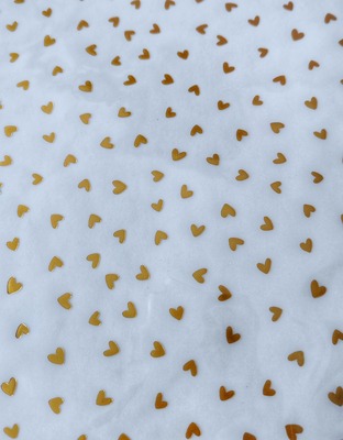 Vellum/pergamenový papír 12x12" - Gold hearts - 1 ks