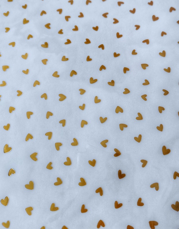 Vellum/pergamenový papír 12x12" - Gold hearts - 1 ks