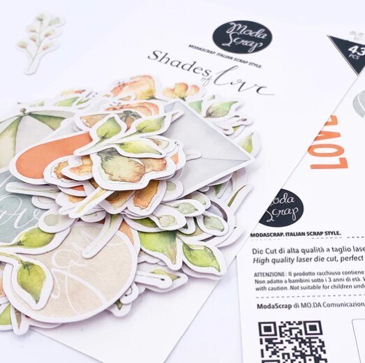 Papírové výseky MODA SCRAP - Shade of Love - sada 43 ks