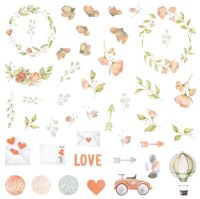 Papírové výseky MODA SCRAP - Shade of Love - sada 43 ks