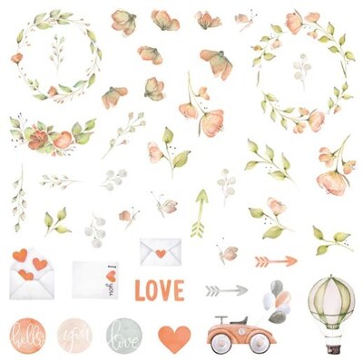 Papírové výseky MODA SCRAP - Shade of Love - sada 43 ks