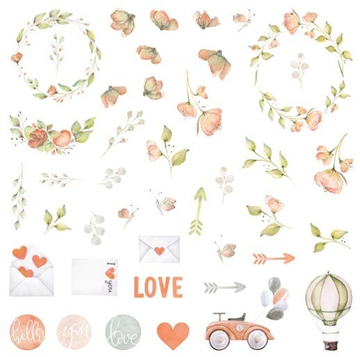 Papírové výseky MODA SCRAP - Shade of Love - sada 43 ks