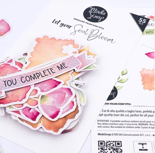 Papírové výseky MODA SCRAP - Let your soul bloom - sada 55 ks