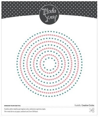 Vyřezávací šablony MODA SCRAP - kruh srdíčka - sada 9 ks