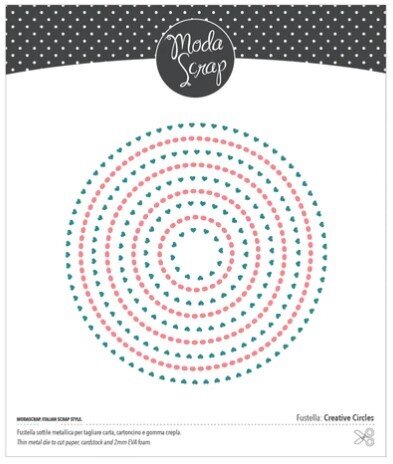 Vyřezávací šablony MODA SCRAP - kruh srdíčka - sada 9 ks