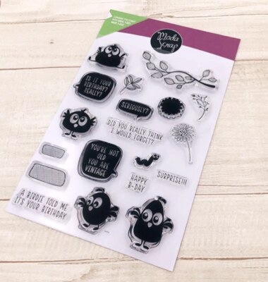 Silikonová razítka MODA SCRAP - Ptáčci - sada 19 ks