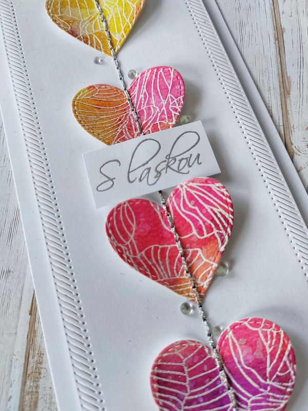 Přání ruční výroba - Srdce