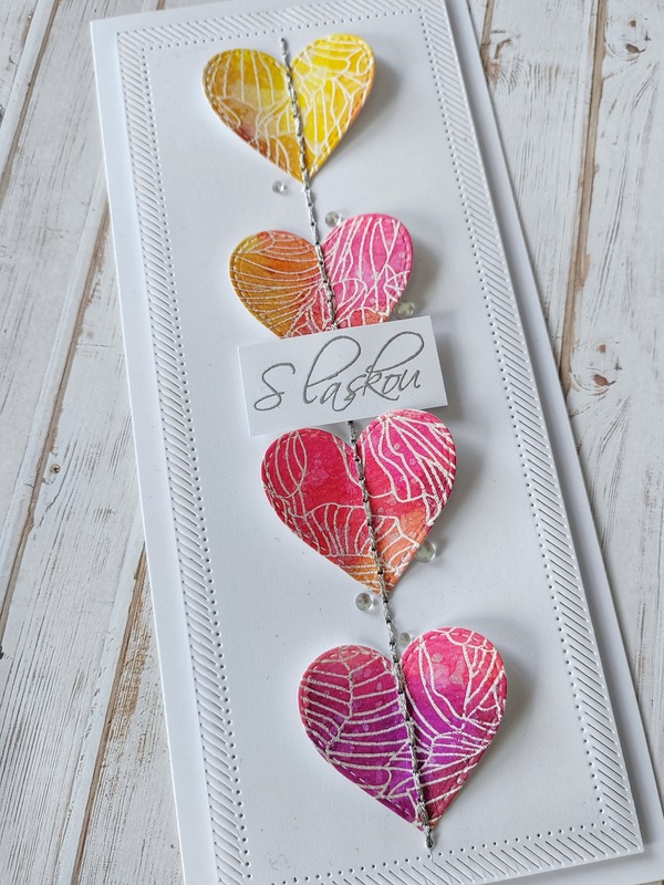 Přání ruční výroba - Srdce