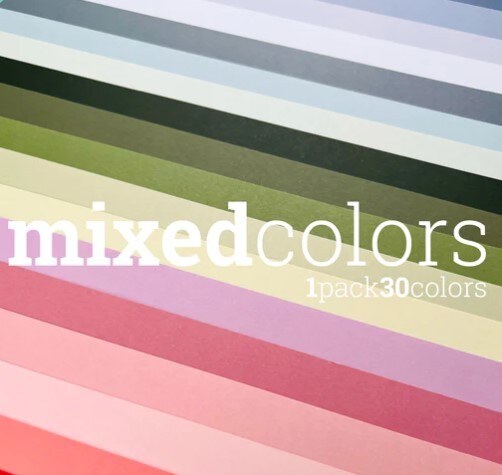 Sada potištěných papírů MODA SCRAP 12x12 - puntíky (29 barev + bílý)