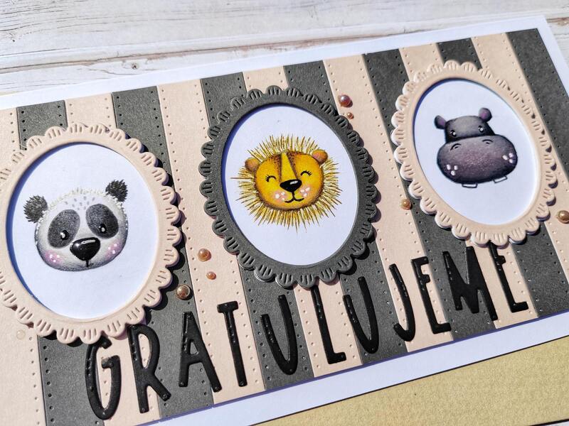 Přání ruční výroba - Zvířátka - gratulujeme - 1 ks