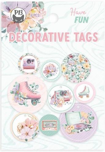 Dekorativní visačky P13 - Have Fun - sada 9 ks