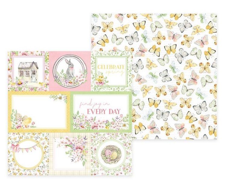 Sada scrapbookových oboustranně potištěných papírů P13 6x6" - Spring is calling - sada 24 listů