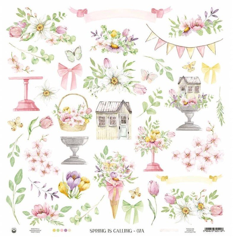 Sada scrapbookových oboustranně potištěných papírů P13 12x12" - Spring is calling - sada 12 listů