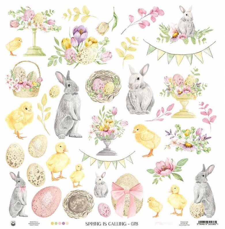 Sada scrapbookových oboustranně potištěných papírů P13 12x12" - Spring is calling - sada 12 listů