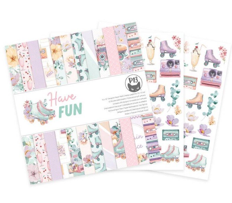 Sada scrapbookových oboustranně potištěných papírů P13 12x12" - Have Fun - sada 12 listů