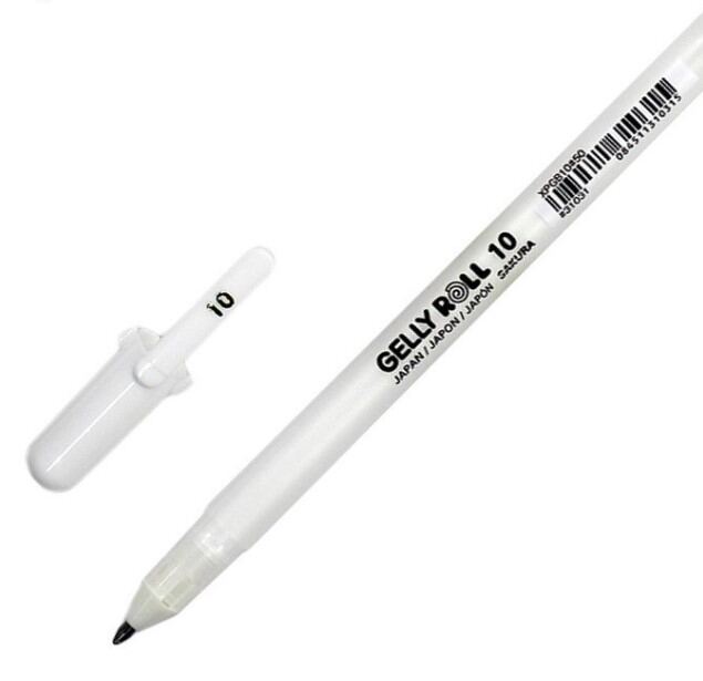 Gelový popisovač SAKURA bílý - 1 ks