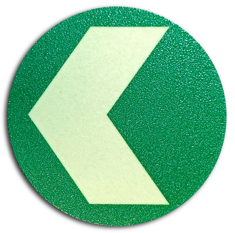 Fotoluminiscenční kolečko protiskluzové s šipkou