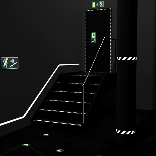 Fotoluminiscenční kolečko protiskluzové s šipkou